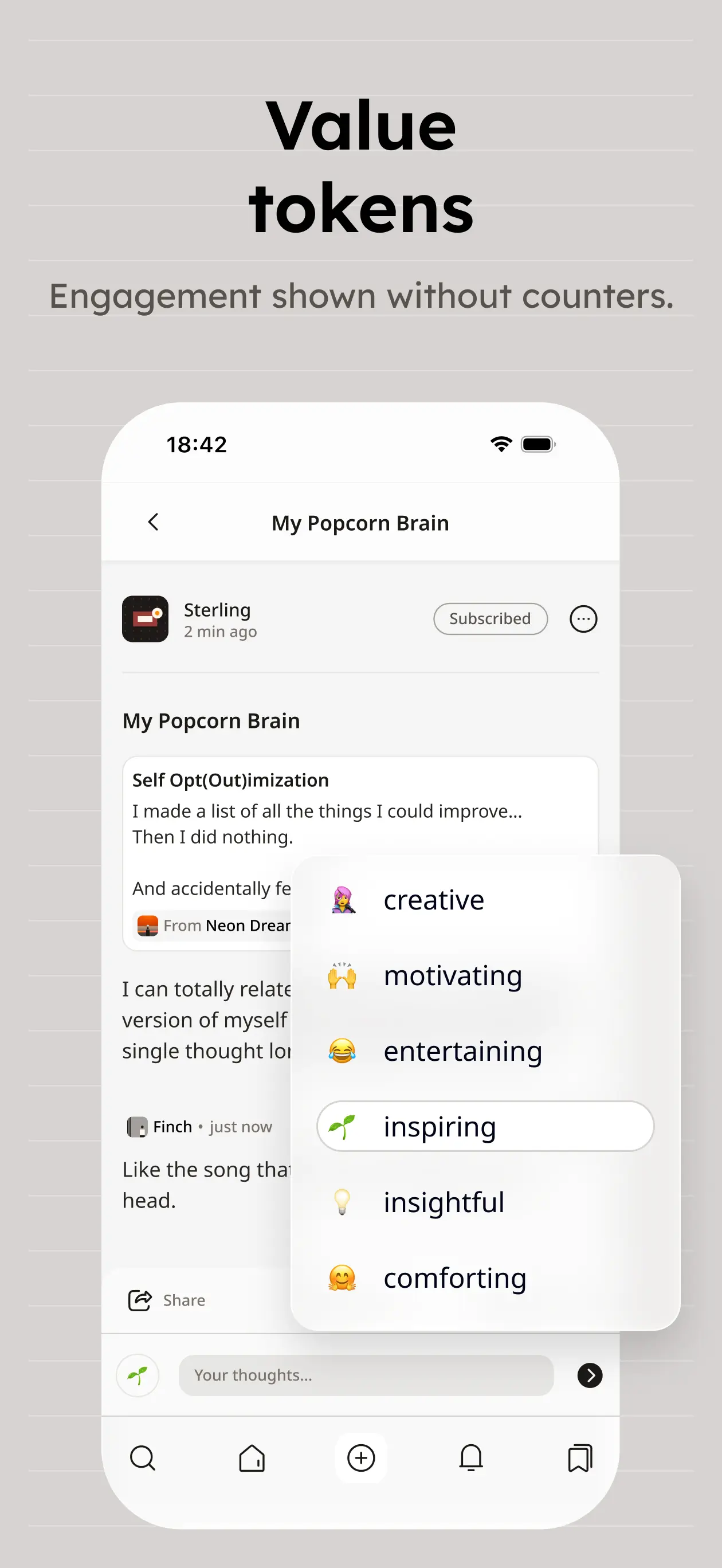 A image collage of the interface of the app WORTLING - showing post feed filter options.