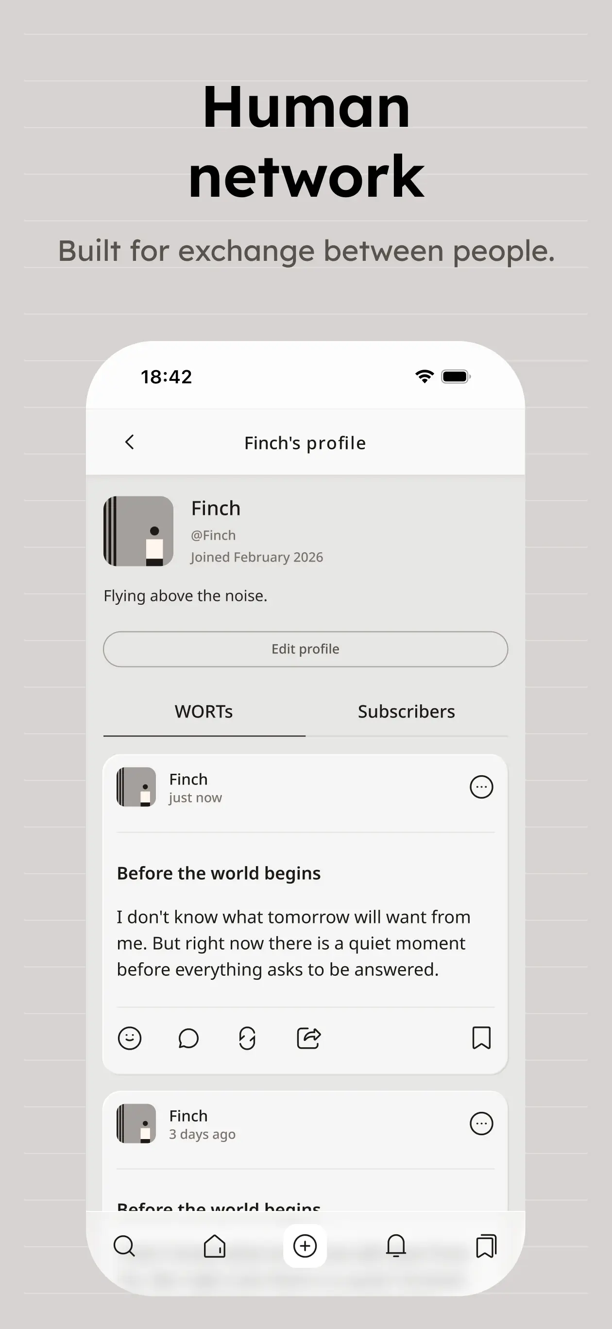 A image collage of the interface of the app WORTLING - showing the user's profile.
