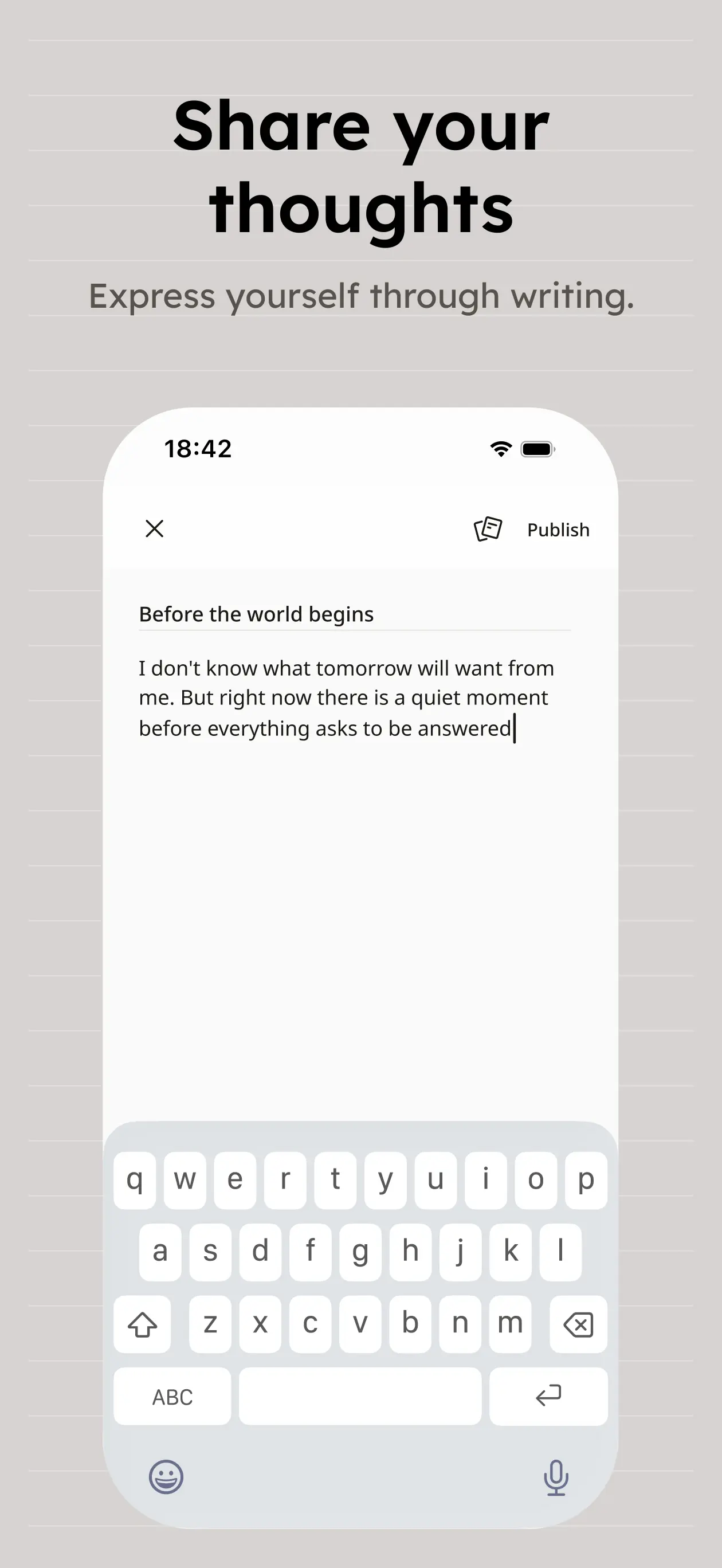 A image collage of the interface of the app WORTLING - showing the post composer.